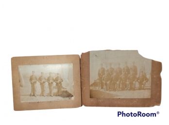 Pair Of Spanish American War Photographs On Board (1898) Marlboro Massachusetts With Soldiers Names