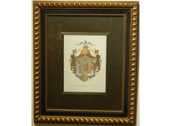 Lithograph Of Heraldic Crest
