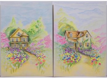 Two Illustrations Of Country Homes