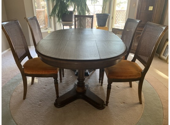 Stunning Pecan Wood Dining Table And 6 Chairs LR