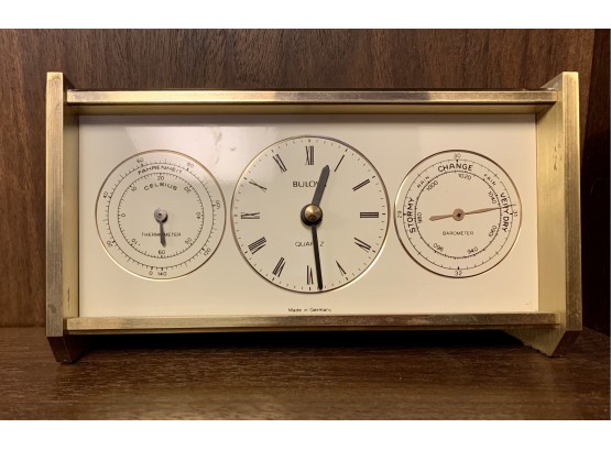 Vintage Bulova Clock/barometer/temperature - Made In Germany OFW