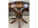 Pair Of Beautiful Round End Tables With Inlaid Wood LR