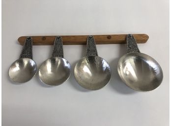 Set Of Hammered Metal Measuring Cups Bfr