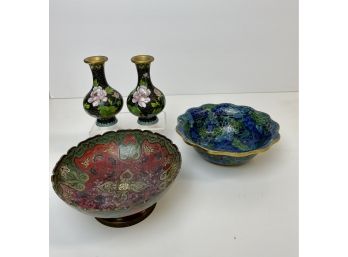 Exquisite Cloisonne' Small Pieces- Sizes In Photos OFC
