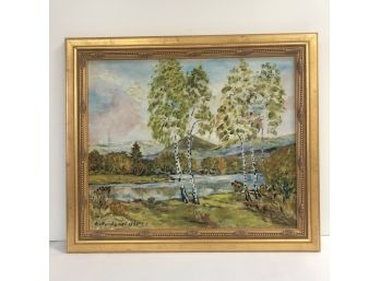 Oil On Board Painting- Signed E. Nordquist 1857 Bdr
