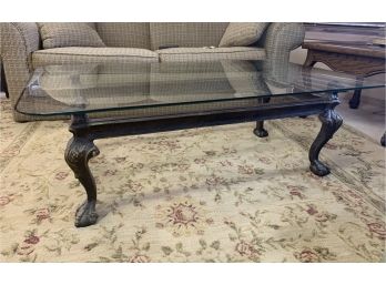Glass Topped Metal Coffee Table BFR