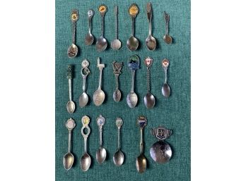 Nice Lot Of Souvenir Spoons- Llama Spoon Is Silver Bdr