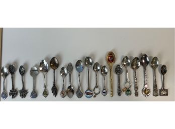 Lot Of 19 Souvenir Spoons Ptw