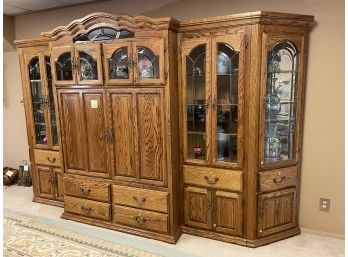 Grand Wall Cabinetry, Lighted,  With Locking Drawers And Cabinets  OF