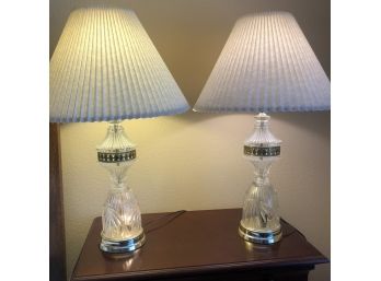 Pair Of 3 Way Glass Lamps Br2