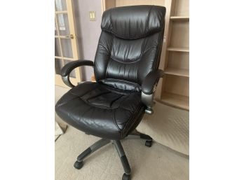 Lane Adjustable Black Leather Desk Chair Lr