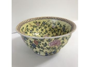 Asian  Porcelain Bowl, Featuring 2 Birds And Flowers Bfr