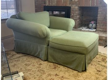 Super Comfortable Green Chair And Ottoman BFR