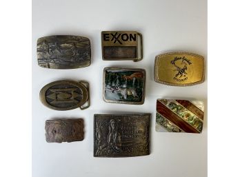 Vintage Belt Buckles- Copper, Shell, Wood, Nickel Silver Bsw