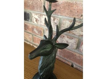 Stag Candlestick - Verde Patina Bfr