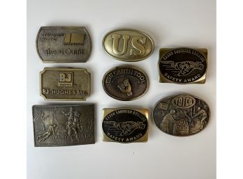 Vintage Belt Buckles #2-  Brass And Mixed Metal, Featuring Old West, USA, Exxon And More Bsw