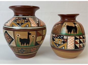 Two Painted Vessels From Peru