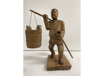 Carved Wood Water Carrier