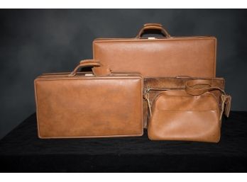 Vintage Leather Hartmann Leather 4 Piece Luggage Set