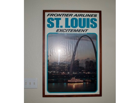 Vintage Fronter Airlines Travel Poster To St.Louis