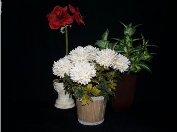 Collection Of 3 Artificial Floral Decor