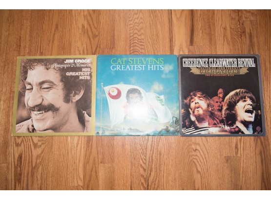 Lot Of 3 LPs Cat Stevens, Jim Croce, Creedence Clearwater Revival
