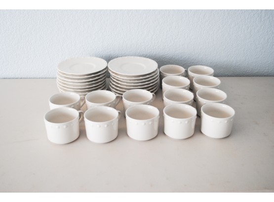 Oneida French White Cups And Saucers