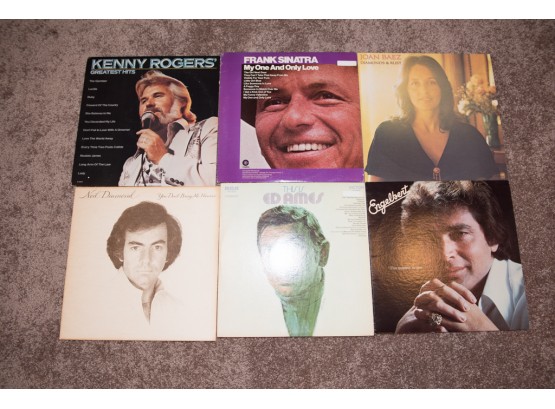 Lot Of 6 LPs Neil Diamond,  Kenny Rogers, Frank Sinatra