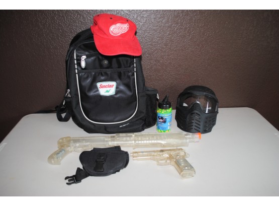 Lot Of Soft Air Items, Backpack And NHL Hat