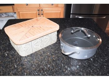 Calphalon Lidded Pan And Tin Bread Box
