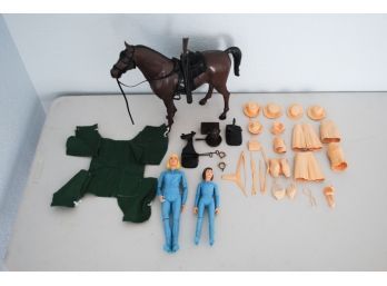 1960s Louis Marx Dolls, Horse And Accessories