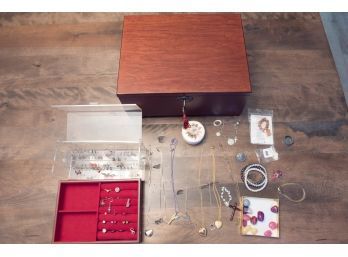 Lot Of Costume Jewelry And Boxes