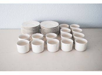 Oneida French White Cups And Saucers