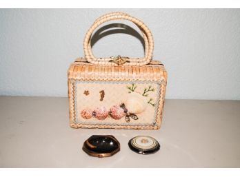 Vintage  Compacts And Shell Purse