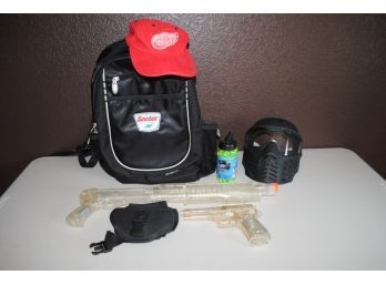 Lot Of Soft Air Items, Backpack And NHL Hat