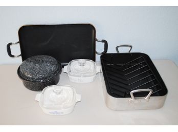 Lot Of Kitchen Items Including Roasting Pan
