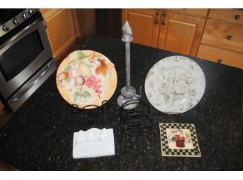 Kitchen Decor Items Including Fitz And Floyd Plate