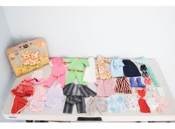 Box Of Vintage Doll Clothes And Accessories