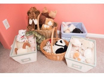 Lot Of Stuffed Animals And Baskets