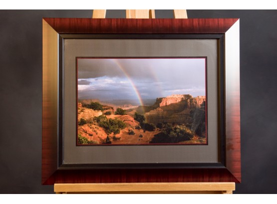 Framed Rainbow In Canyon Print
