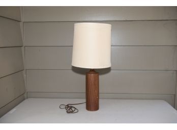 Mid Century Danish Teak Cylinder Lamp