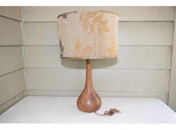 Mid Century Danish Wooden Genie Lamp With Leaf Shade