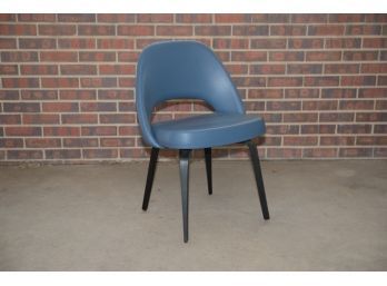 Knoll Blue Leather Chair