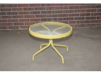 Vintage Small Round Yellow Patio Table