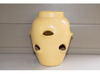 Yellow Ceramic Strawberry Pot
