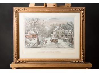 Currier & Ives 'American Homestead Winter' Print