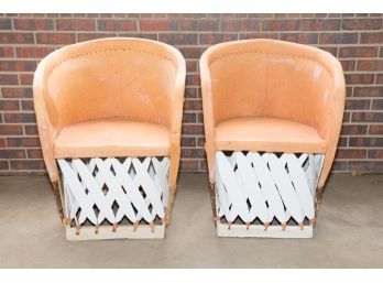 Pair Of Mexican Equipale Leather Chairs #2