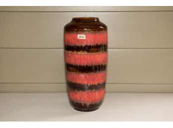 Vintage German Brown And Red Glazed Vase