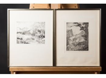 Signed Lyman Byxbe  Etchings (cracked Glass)