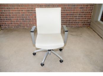 Light Cream Rolling Office Chair #9